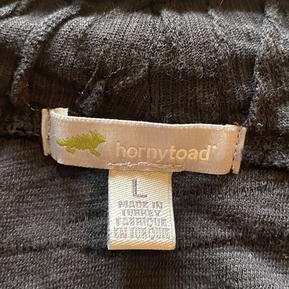 Horny Toad Black Button-Up Cardigan with Scarf Collar. Raised Pattern. Size L. - Picture 7 of 12